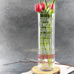 Lovestory Vase mit Ihren Namen und Datum
