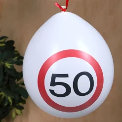 8 Luftballons Verkehrsschild 50