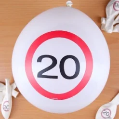 8 Luftballons Verkehrsschild 20