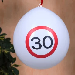 8 Luftballons Verkehrsschild 30