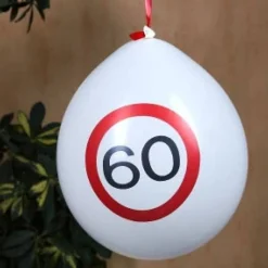 8 Luftballons Verkehrsschild 60