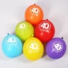 8 Luftballons zum 40. Geburtstag mit Punkten - bunt gemischt