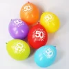 8 Luftballons zum 50. Geburtstag mit Punkten - bunt gemischt