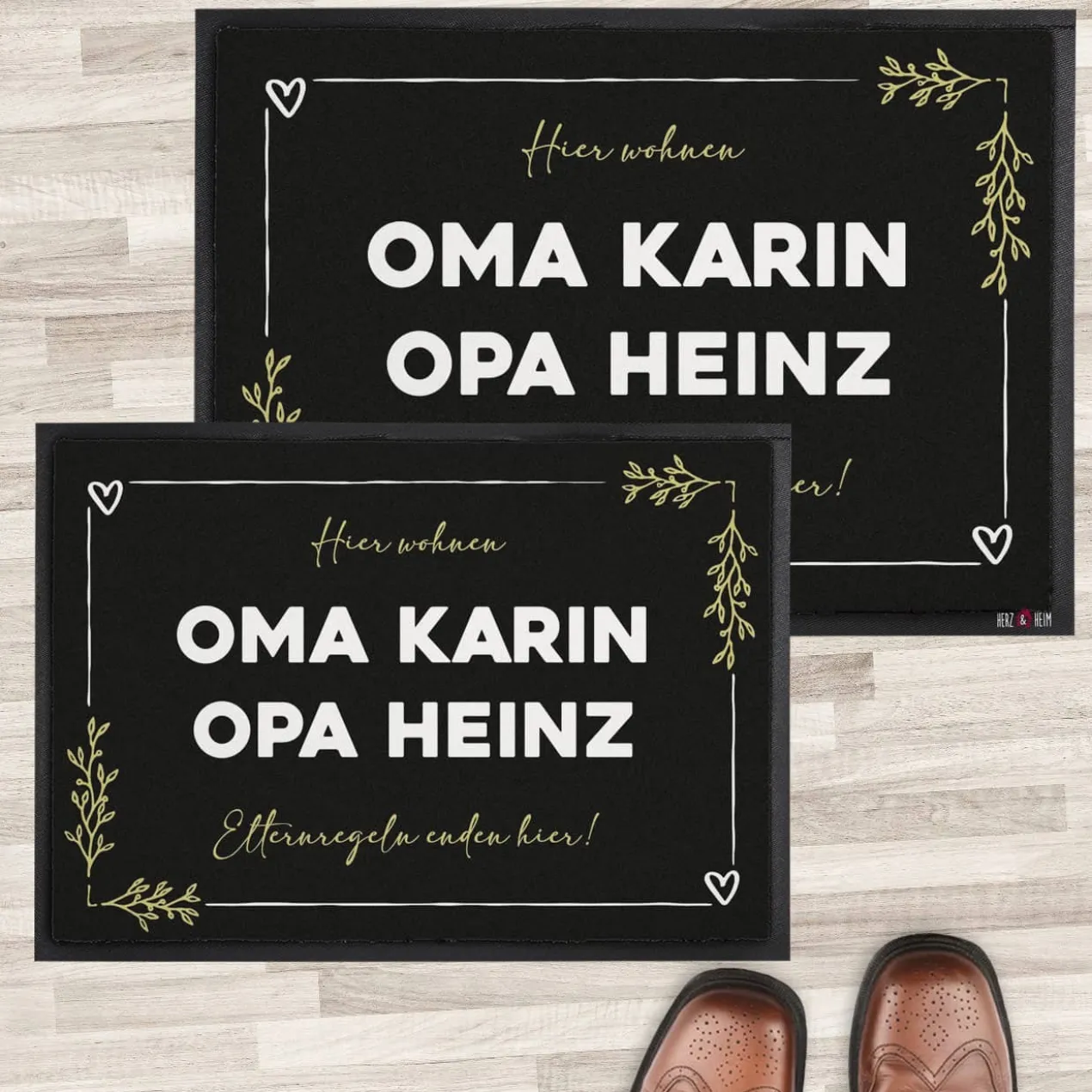 Lustige Oma Opa Fußmatte - Elternregeln enden hier - personalisierbar