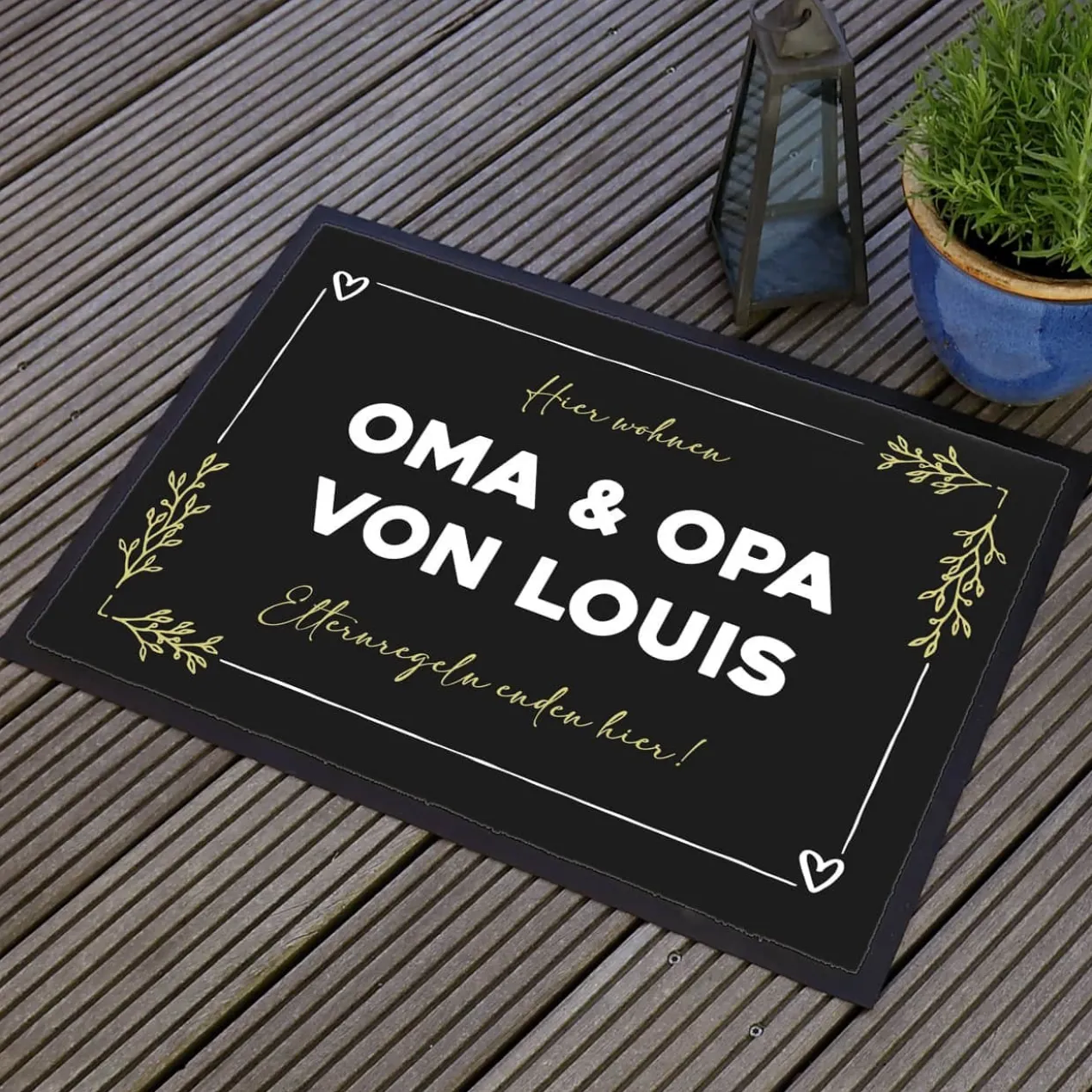 Lustige Oma Opa Fußmatte - Elternregeln enden hier - personalisierbar