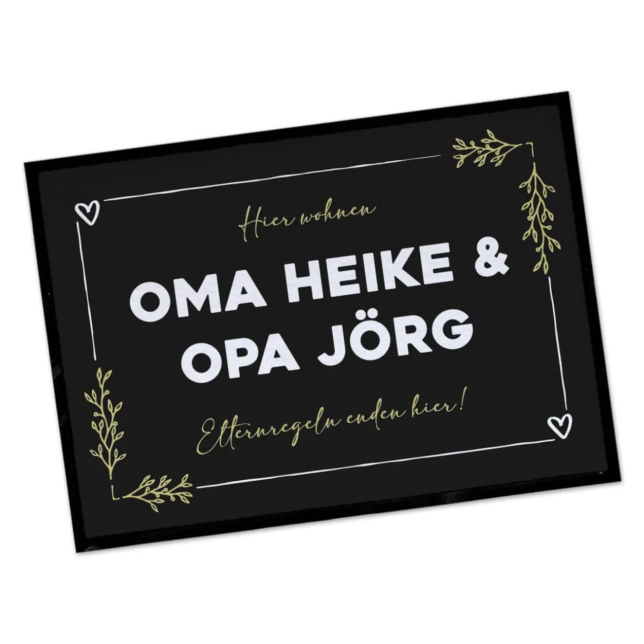 Lustige Oma Opa Fußmatte - Elternregeln enden hier - personalisierbar