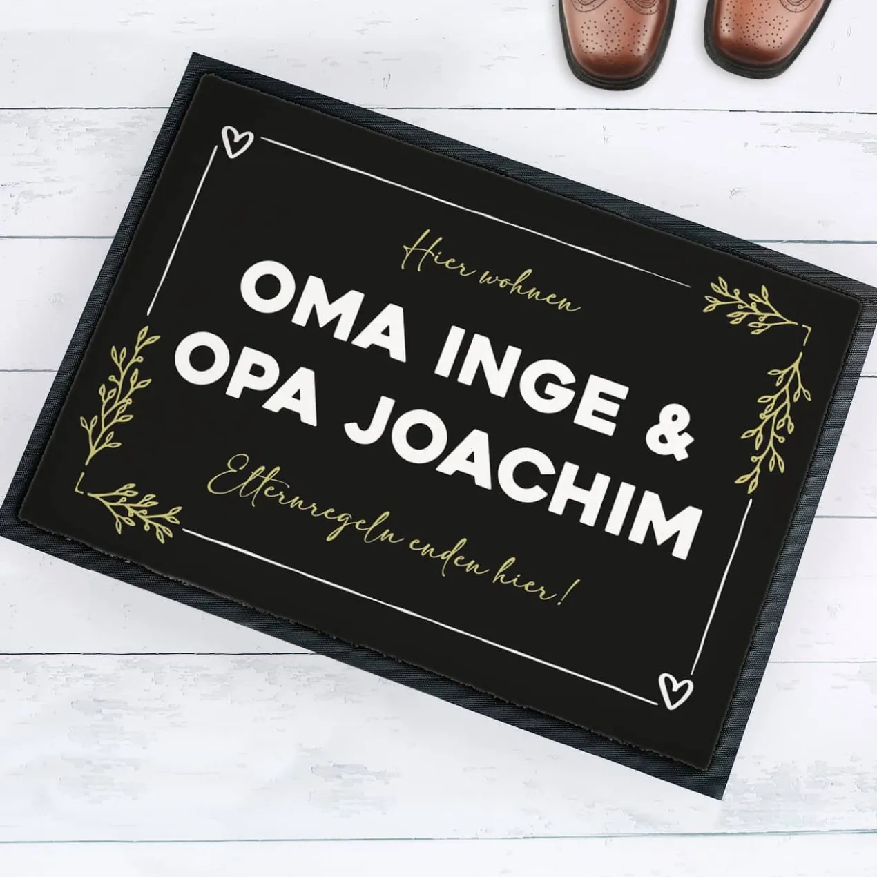 Lustige Oma Opa Fußmatte - Elternregeln enden hier - personalisierbar