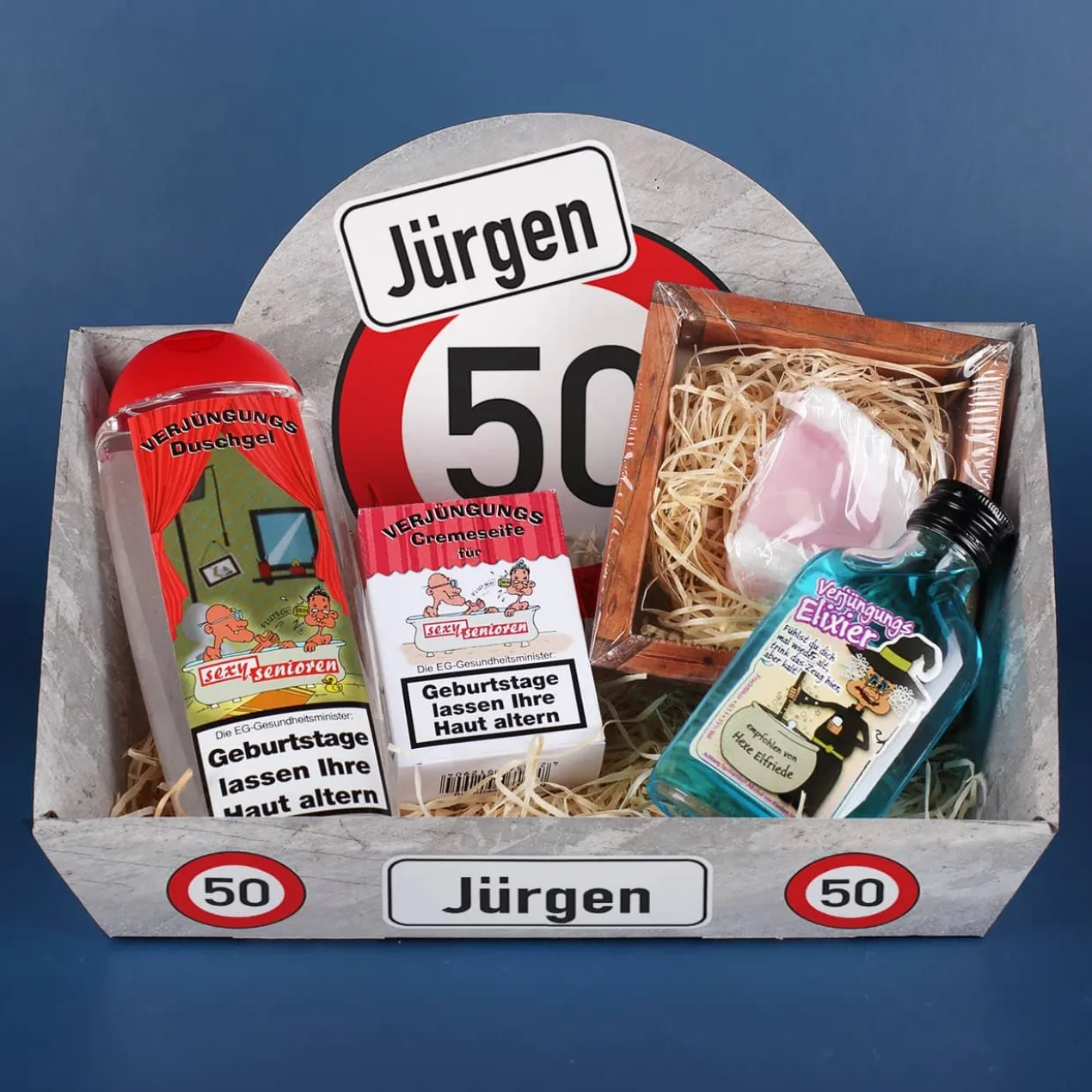 Lustiger Geschenkkorb - Verkehrszeichen - mit Füllung zum Geburtstag