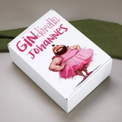 Lustiges Ginderella Geschenkset mit bedrucktem Glas, Bombay Gin und Tonic Water