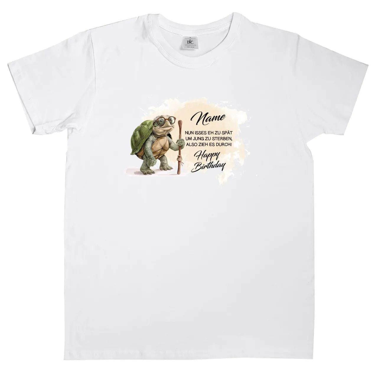 Lustiges T-Shirt zum Geburtstag personalisiert mit Name | 'Zu alt um jung zu sterben'