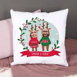 Lustiges Weihnachtskissen mit Fotos und Wunschtext
