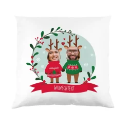 Lustiges Weihnachtskissen mit Fotos und Wunschtext