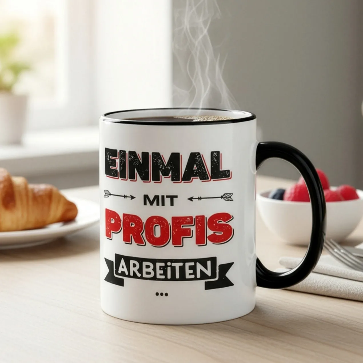 Lustige Tasse für Kollegen mit Spruch 'Einmal mit Profis arbeiten' | Keramiktasse 300 ml