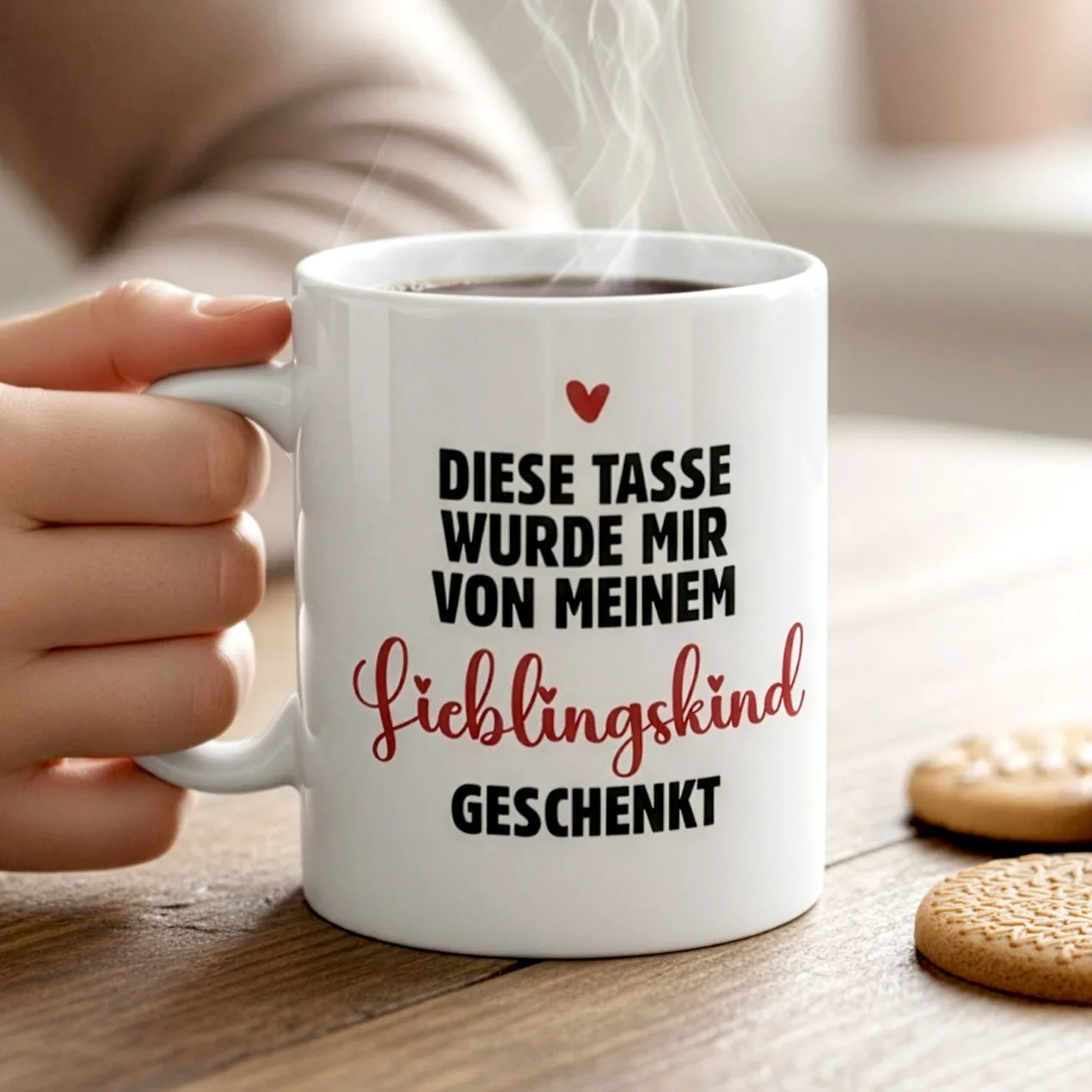 Lustige Tasse für Mama 'vom Lieblingskind geschenkt' | Geschenk für Mütter zum Muttertag & Geburtstag