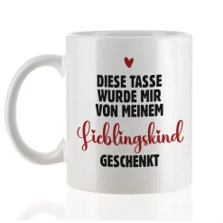 Lustige Tasse für Mama 'vom Lieblingskind geschenkt' | Geschenk für Mütter zum Muttertag & Geburtstag