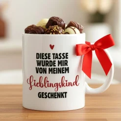 Lustige Tasse für Mama 'vom Lieblingskind geschenkt' | Geschenk für Mütter zum Muttertag & Geburtstag