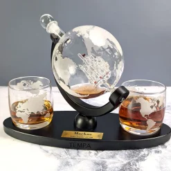 Luxus Dekantierset für Weltenbummler | Dekanter Set für Whisky, Rum & andere hochwertige Spirituosen