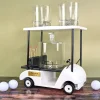 Luxus Whisky Dekantierset im Golfcart personalisiert mit Name und Wunschtext | Dekanter Set für Golfer