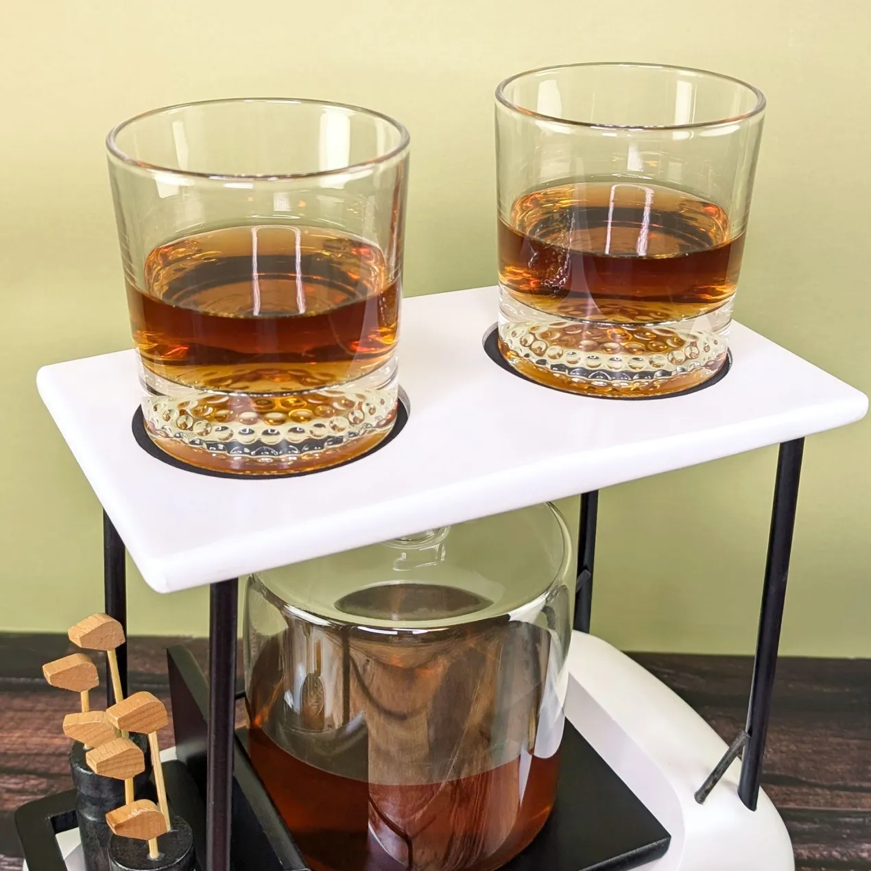 Luxus Whisky Dekantierset im Golfcart personalisiert mit Name und Wunschtext | Dekanter Set für Golfer