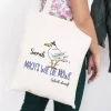 Mach's wie die Möwe... - Baumwollbeutel mit Name