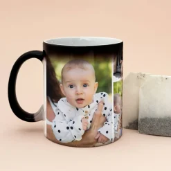 Magic Tasse mit 4 Fotos und Wunschtext