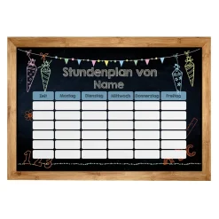 Magnetischer Stundenplan in Tafeloptik mit Ihrem Wunschnamen