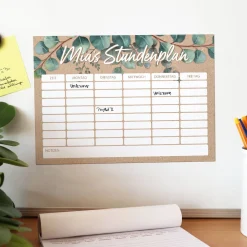 Magnetischer Stundenplan mit Eukalyptusmotiv und Ihrem Wunschtext