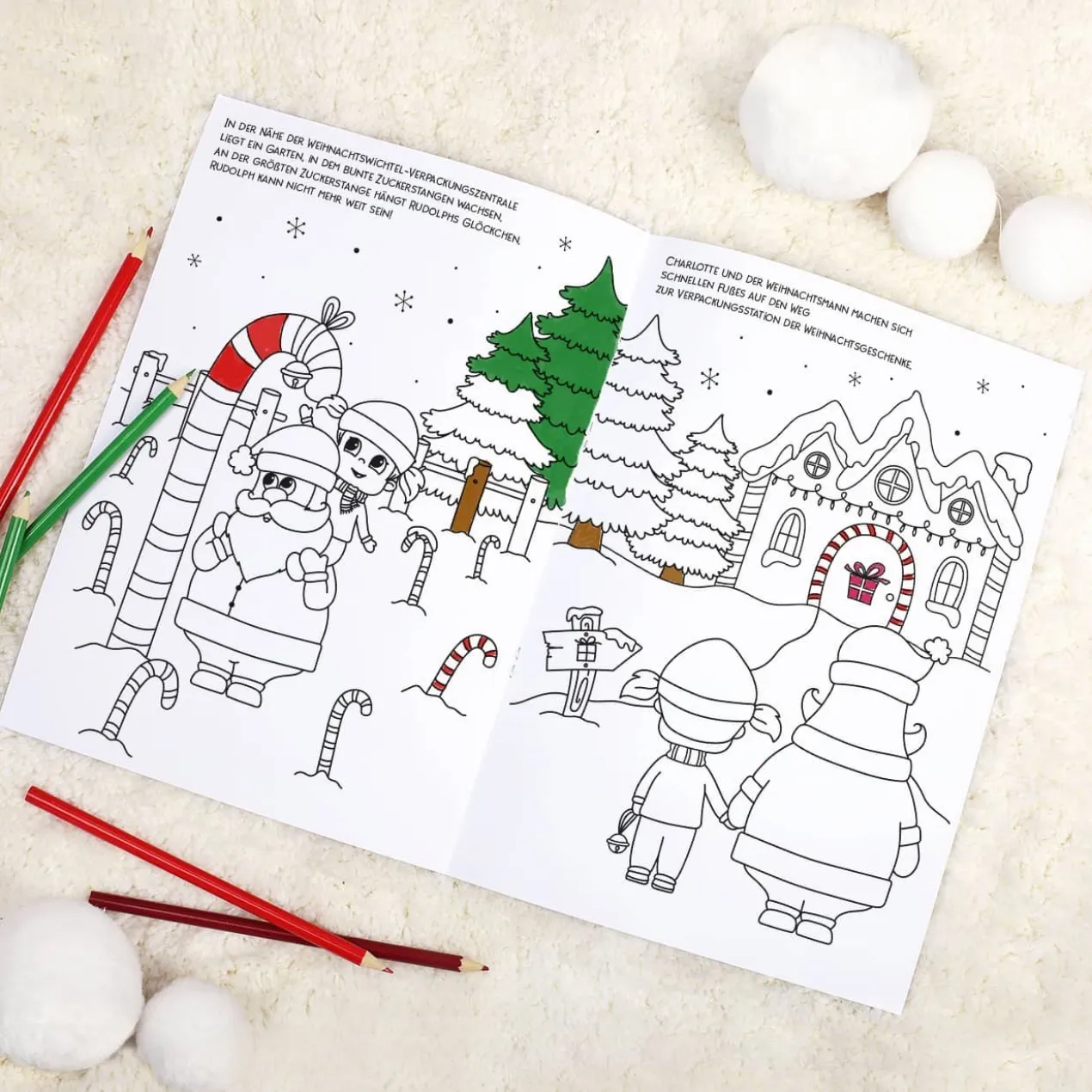 Malheft zu Weihnachten für Mädchen und Jungen