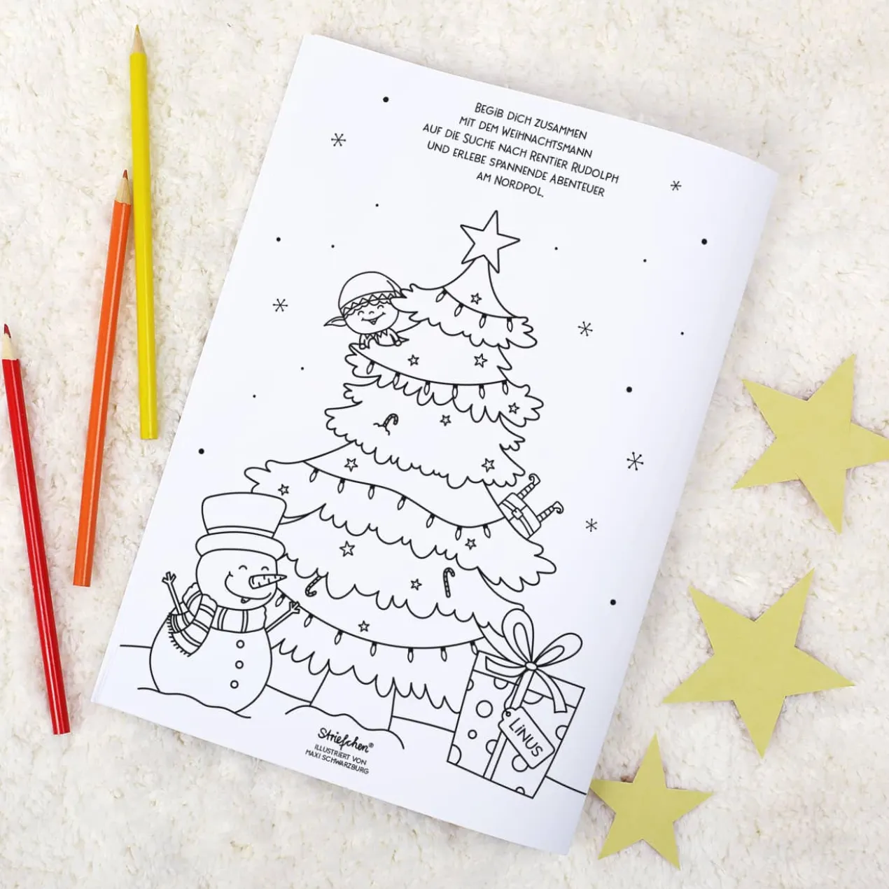Malheft zu Weihnachten für Mädchen und Jungen