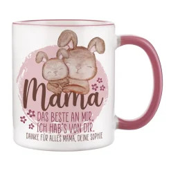 Mama, das Beste an mir, ich hab's von Dir - Tasse zum Muttertag mit Wunschtext