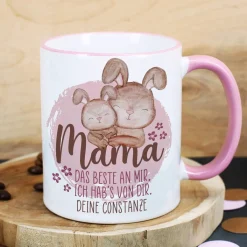 Mama, das Beste an mir, ich hab's von Dir - Tasse zum Muttertag mit Wunschtext