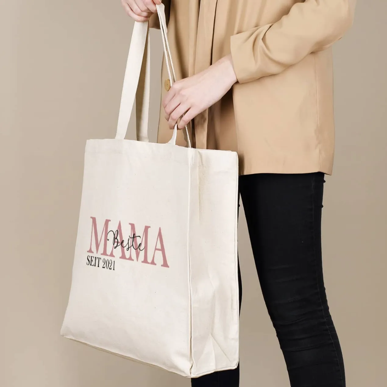 Mama seit - geräumiger Shopper aus Baumwolle
