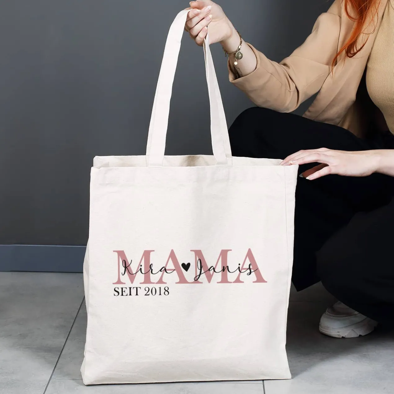 Mama seit - geräumiger Shopper aus Baumwolle