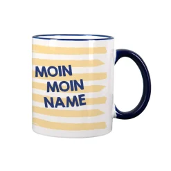 Maritime Tasse mit Möwe und Ihrem Wunschnamen
