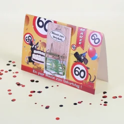 Mausefalle zum 60. Geburtstag mit Karte