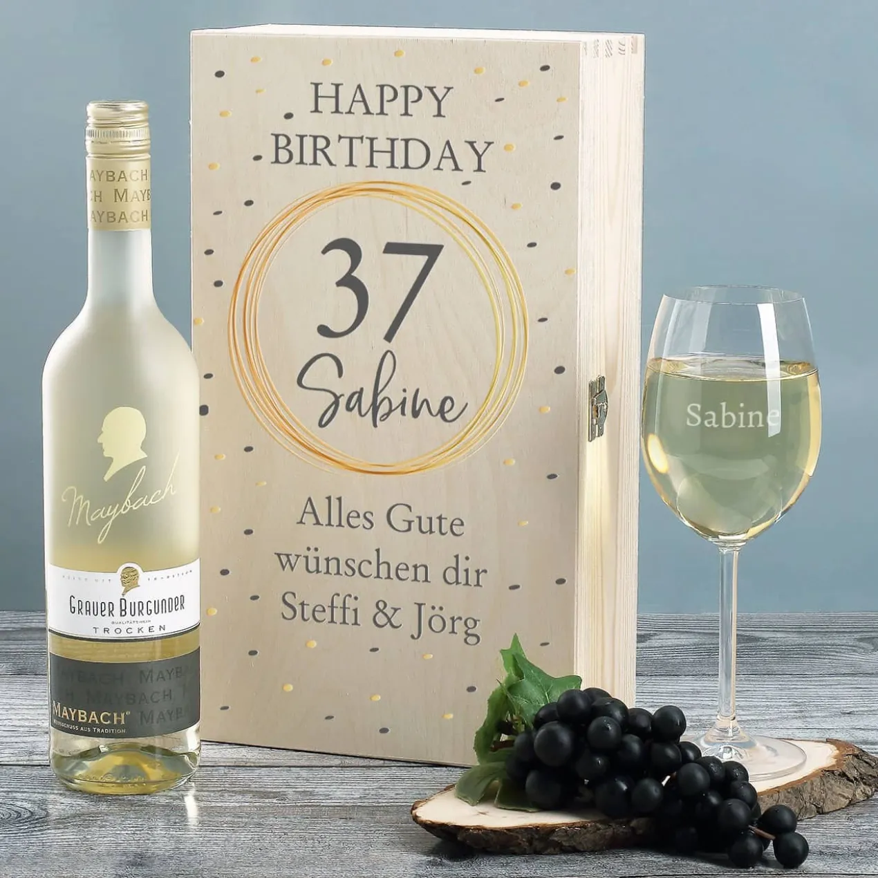 Maybach Weißwein Geschenkset zum Geburtstag