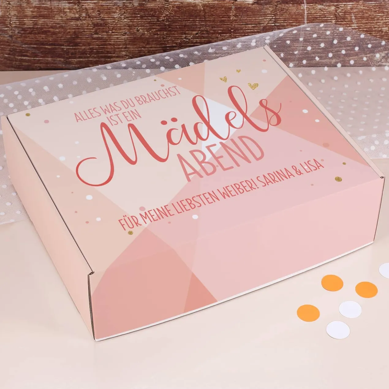 Mädelsabend - Geschenkverpackung mit Wunschtext