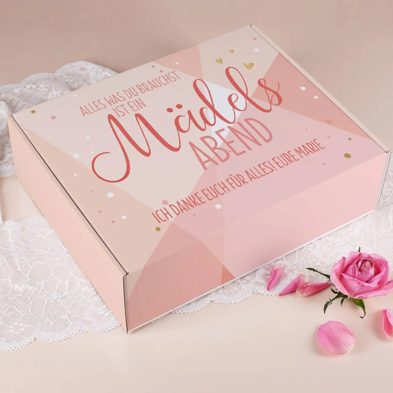 Mädelsabend - Geschenkverpackung mit Wunschtext