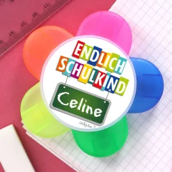 Mehrfarbiger Textmarker - Endlich Schulkind