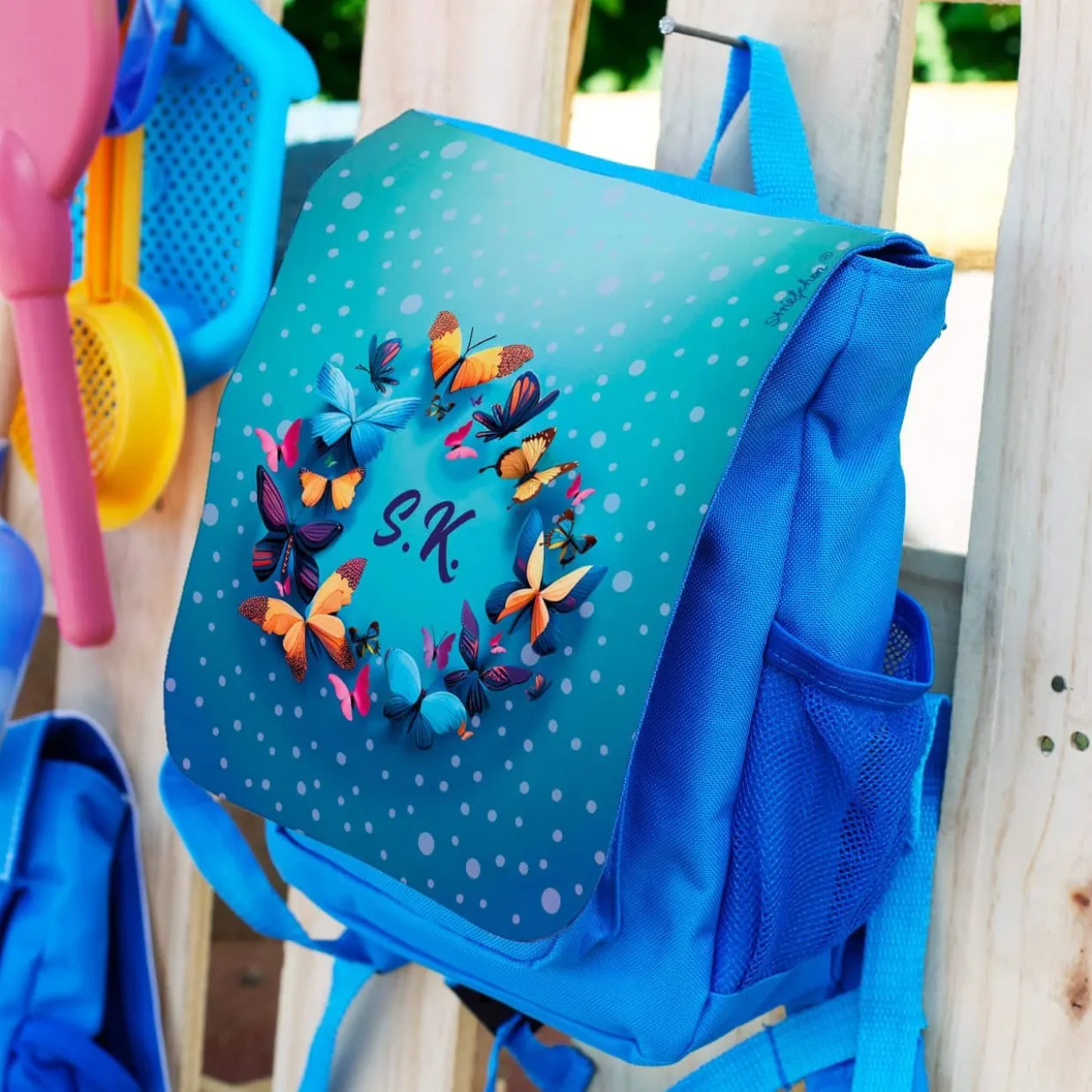 Mein erster Rucksack mit Schmetterlingen und Name