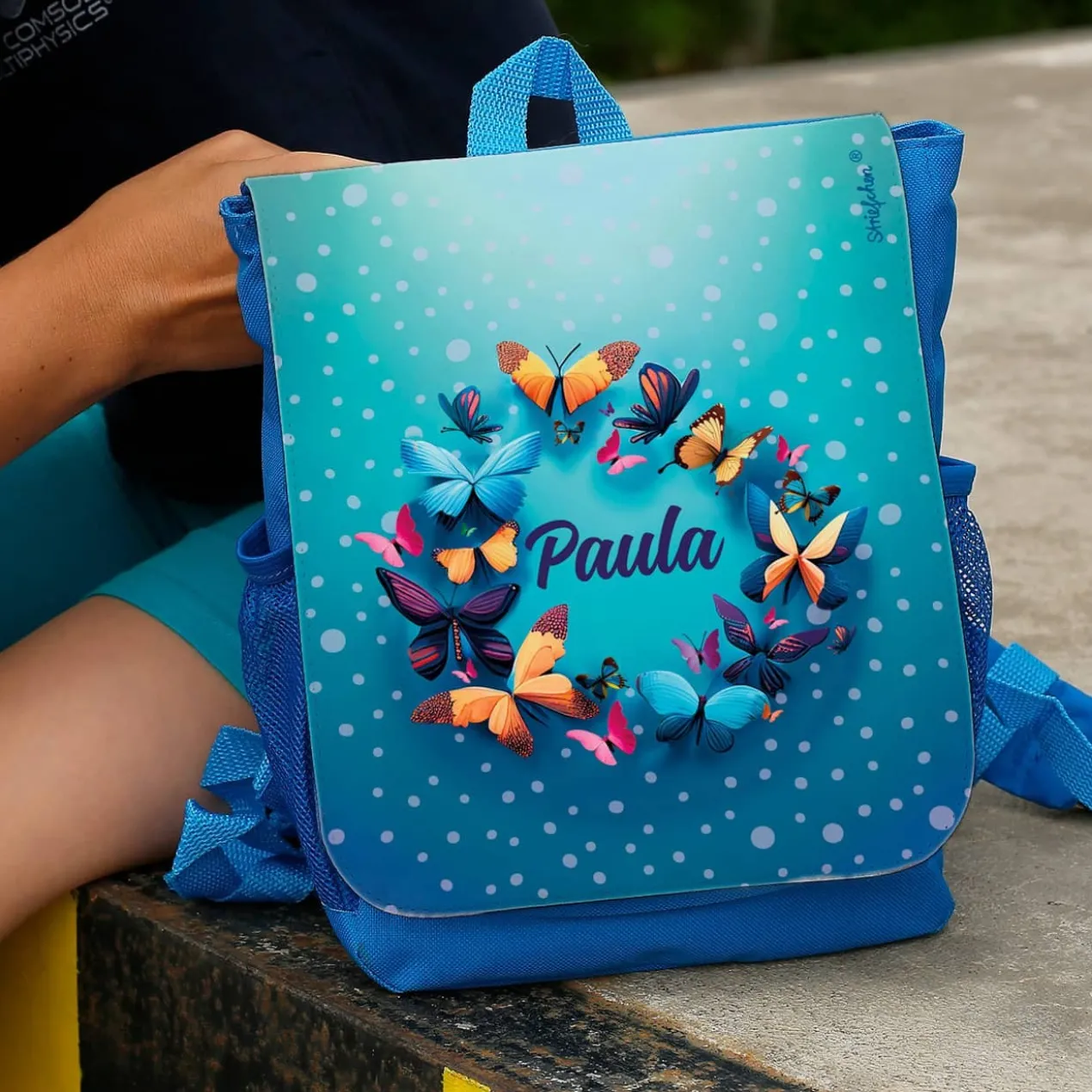 Mein erster Rucksack mit Schmetterlingen und Name