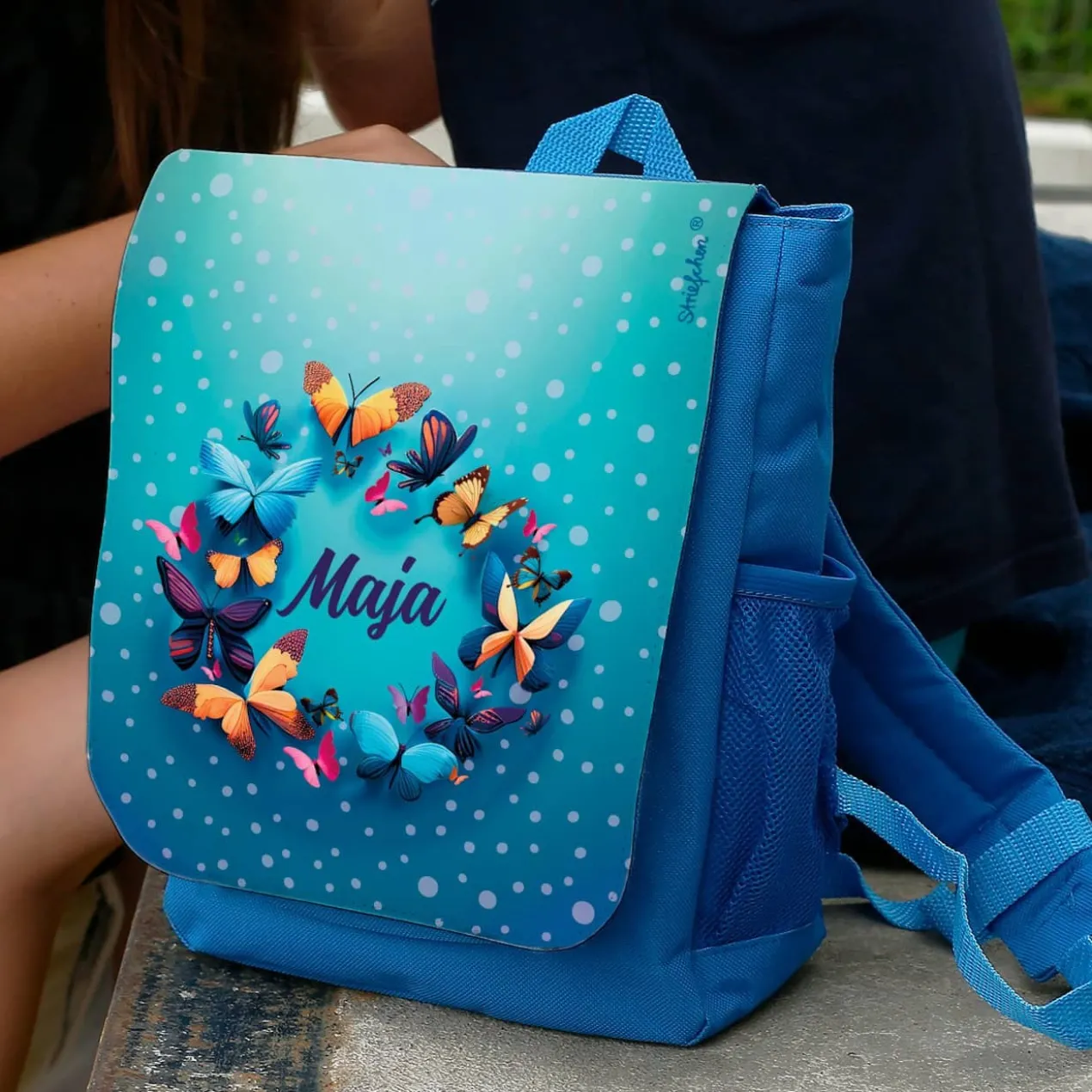 Mein erster Rucksack mit Schmetterlingen und Name