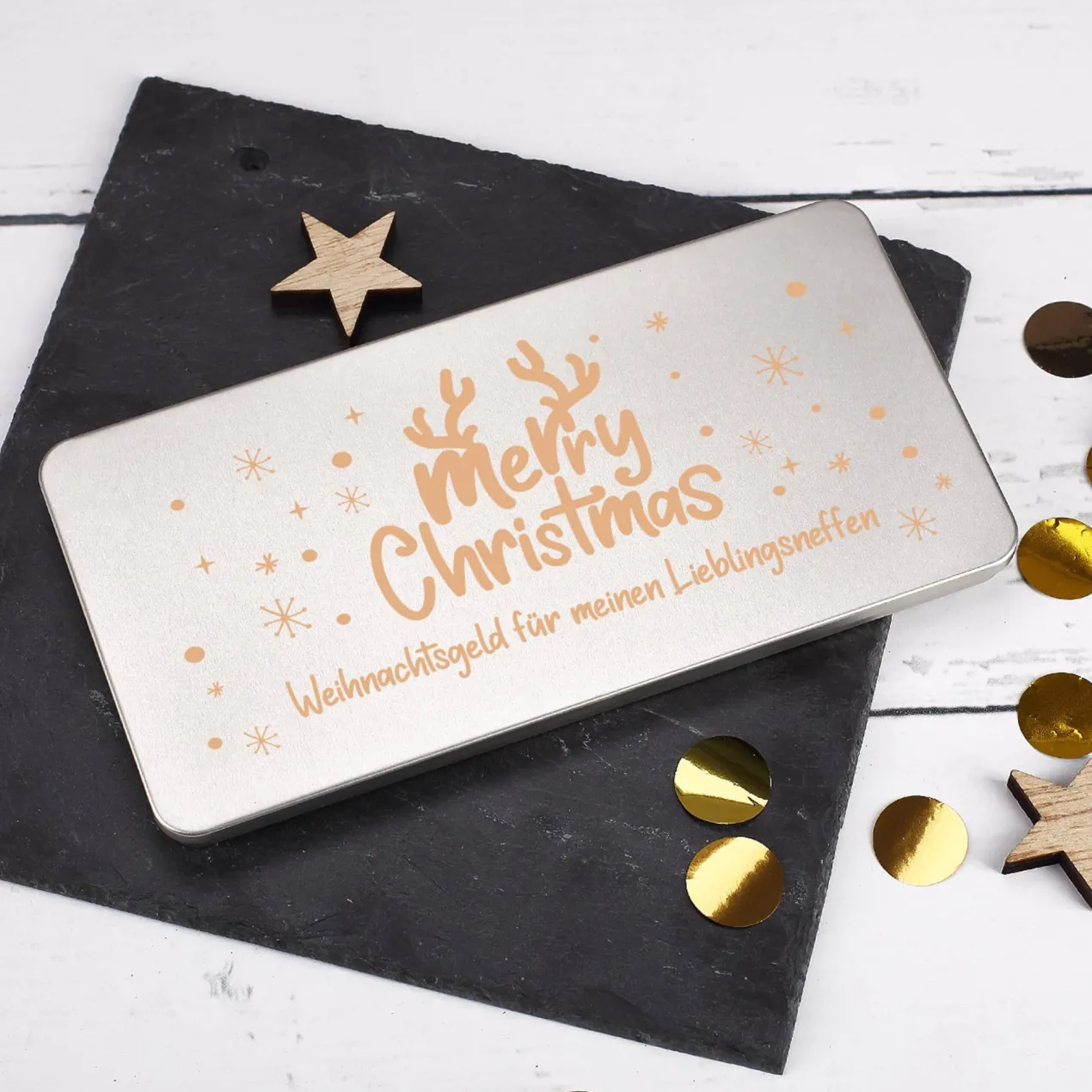 Merry Christmas - Geschenkverpackung mit Wunschtext