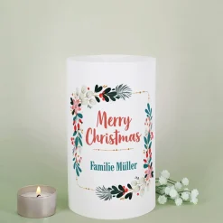 Merry Christmas - Lichthülle als Tischdeko zu Weihnachten in zwei verschiedenen Größen