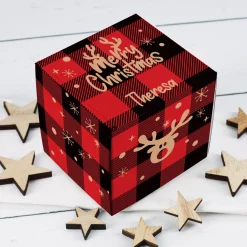 Merry Christmas - Personalisiertes Geschenkset mit kleinem Stollen und goldener Glitzertasse