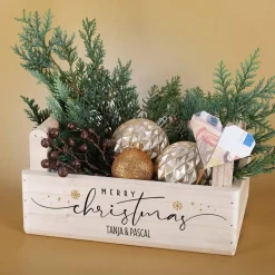 Merry Christmas - Pflanzkorb zu Weihnachten mit persönlichem Aufdruck