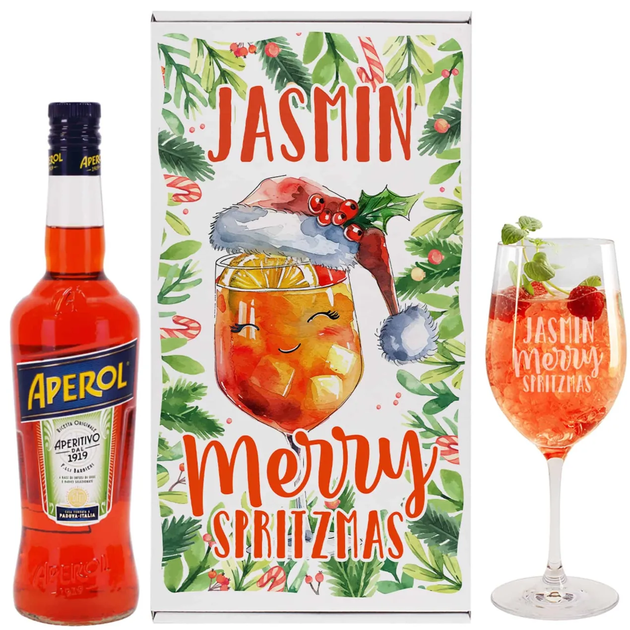 Merry Spritzmas - Aperol Geschenkset mit Glas und Geschenkverpackung