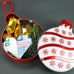 Metalldose Weihnachtskugel zum Aufhängen