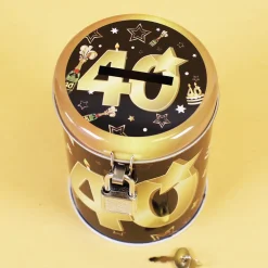 Metall-Spardose zum Geburtstag - schwarz/gold - verschiedene Zahlen