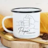 Metalltasse "Papa Ich liebe Dich!" mit Lineart Händen zum Vatertag